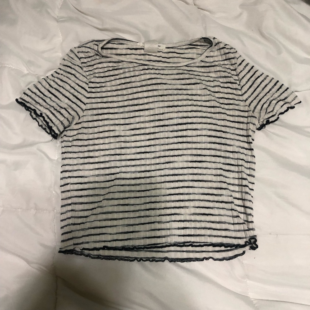 Ribbed Striped Crop Top